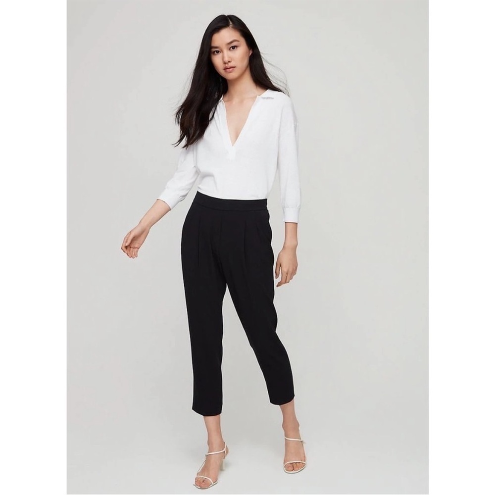 Babaton Cohen Pant Black Size 10 aritzia slim pull on office trouser